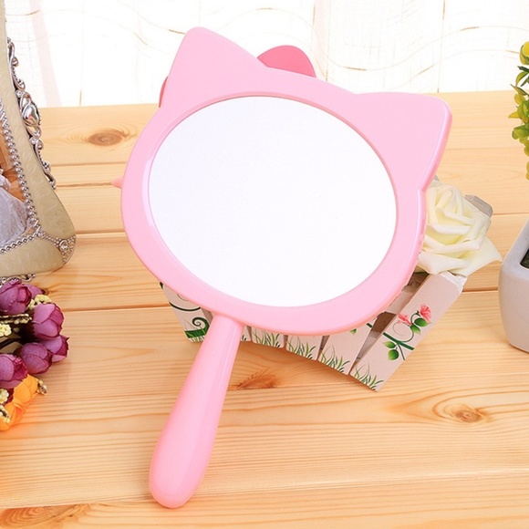 Hello Kitty Hand Mirror Pink or White with Red Bow - Picture 6 of 7